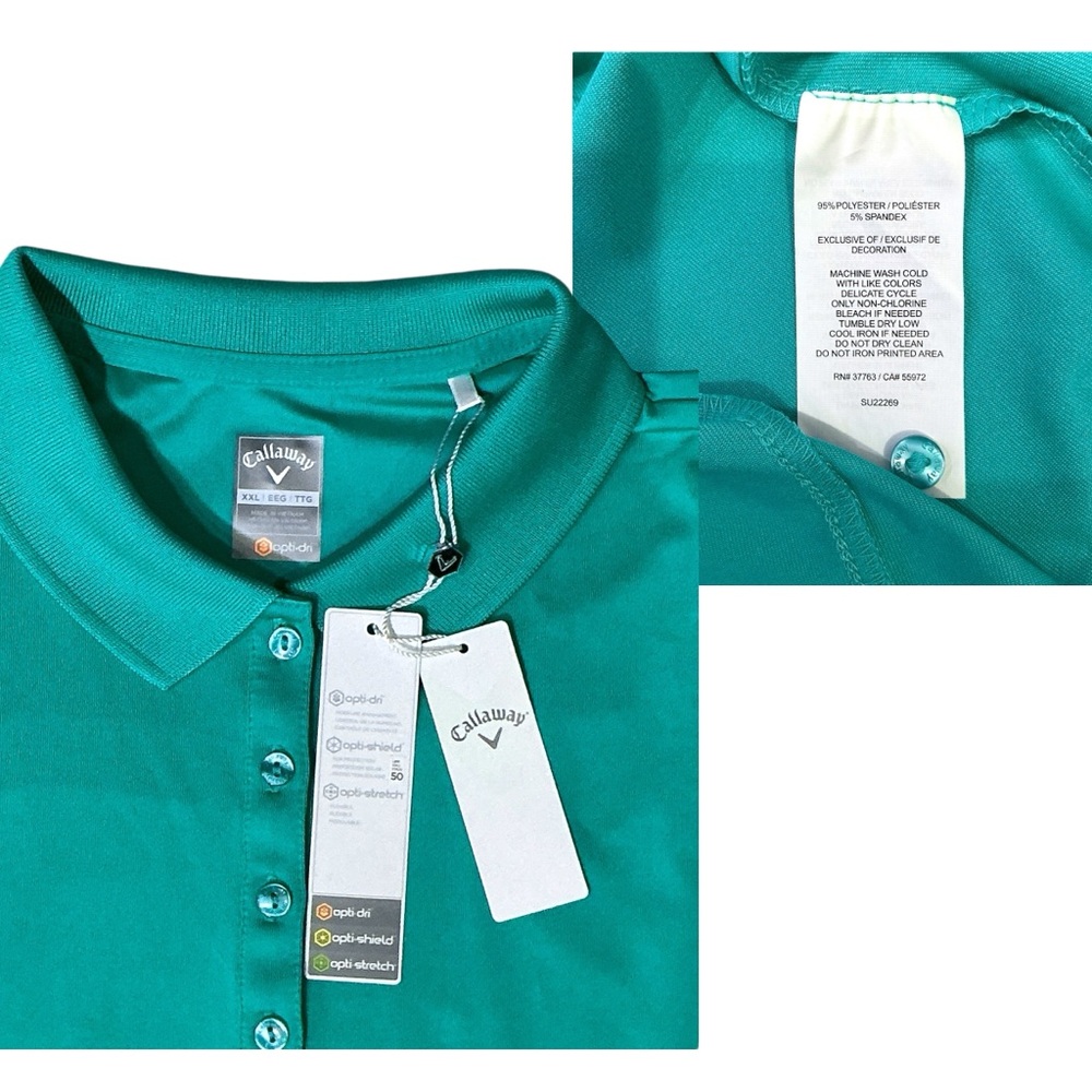 Callaway Golf Polo Women's Short Sleeve Opti-Dri Shirt Columbia Green Plus XXL - Picture 7 of 16